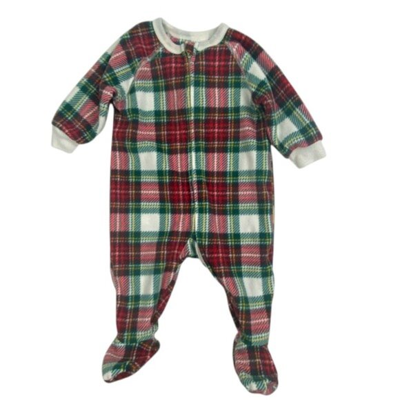 PJ Place Plaid Fleece Footie size 3-6 Months - Picture 4 of 4